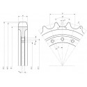 Barbotin HITACHI ZX27U.3 / ZX28U.3 / ZX30U.2 / ZX30U.3 / ZX33U.5 / ZX35U.2 / ZX38U.3 / ZX38U.5