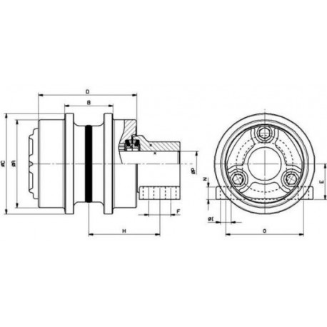 Galet supérieur HYUNDAI ROBEX75.7