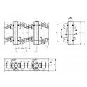 Paire de chaînes acier nues KOMATSU PC210 (entraxe 190mm - 45 maillons)